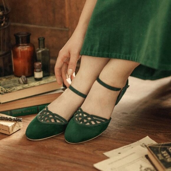 BNWT Charlie Stone 50's Serpente Flats in Emerald Green Size 35 EU - Picture 4 of 14